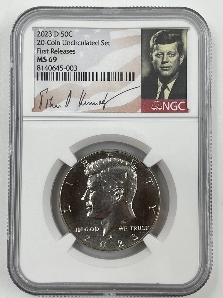 First Releases! 2023 D NGC MS69 JFK Kennedy Half Dollar Top Pop Investment Coin - Image 1 of 2