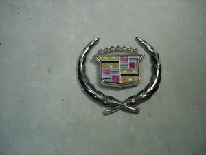 CADILLAC CHROME SAIL PANEL WREATH & CREST EMBLEM SET - 2 PC - Picture 1 of 5