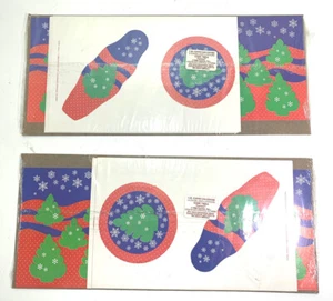 2 Sets Of Vntg 1 Lb Coffee Can Covers 1986 Christmas 🎄 Stickers Current Inc. - Picture 1 of 6