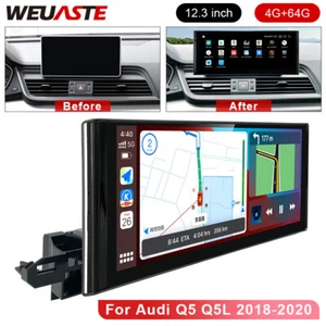 12.3'' Screen Android Car GPS For Audi Q5 Q5L 2018-2020 4G+64G Wifi Navi Carplay - Picture 1 of 10