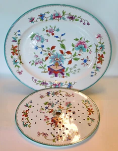 Modello c1860 #7316 Royal Worcester piatto grande + inserto di scarico, colori famiglia - Foto 1 di 13