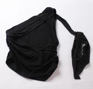 Commense Women's Slim Fit Solid Asymmetrical Neck Tank Top AR8 Black Small NWT - Picture 1 of 3