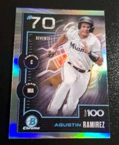 2025 BOWMAN CHROME SCOUTS TOP 100 PROSPECT #BTP-70 AGUSTIN RAMIREZ MIAMI MARLINS - Picture 1 of 2