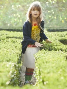 NWT 100% AUTH Gucci Kids Silk Blend Iridescent Pleated Skirt $465 - Picture 1 of 9
