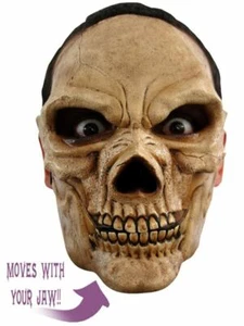 SKULL FACE MASK - 2 PIECES GIVE MASK MOVEMENT SCARY HALLOWEEN HORROR - Picture 1 of 1