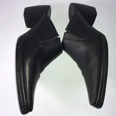 Harley Davidson Black Leather Pointed Toe Mules Open Heel Shoe Women's Size 7M - Image 1 of 4