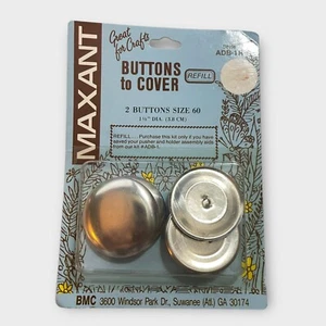 VTG Maxant 2 Buttons to Cover Size 60 1.5" Round Craft Supplies REFILL ADB-1 R - Picture 1 of 2