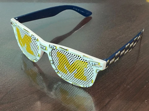 NEW Michigan Wolverines BTN Shades Sunglasses Navy Blue & White Frames RARE Cover