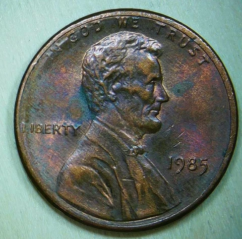1985 P Lincoln cent broadstruck flat rim Cover