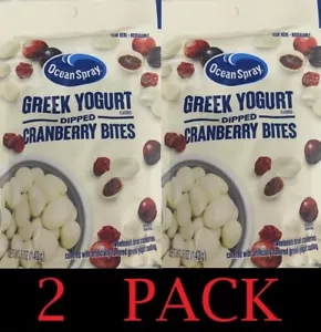 2x Ocean Spray GREEK YOGURT Flavored DIPPED CRANBERRY BITES 5 oz bag - 2 PACK - Picture 1 of 3