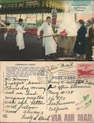 SF to Navy Post Office Submarine Base Pearl Harbor Hawaii US Airmail Cover 1952 - Image 1 of 3