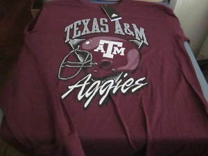 NWT ADIDAS TEXAS A&M MENS AGGIES FOOTBALL L/S T SHIRT - MAROON - LARGE - Picture 1 of 1