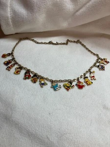 Vintage Monet Enamel Children Charm Necklace 24 inch - Picture 1 of 6
