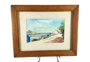 Derek Campbell Irish Artist Watercolor View From Coliemore Harbour Framed Art - Picture 1 of 11
