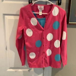 Quacker Factory Pink Polka Dot Cardigan XS - Picture 1 of 6