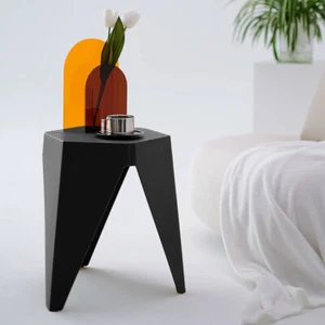 6x Geometric Plastic Stools Living Room Kitchen Stackable Stool Chair Side Table - Picture 1 of 12