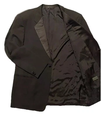 Armani Collezioni Black Men's Tuxedo Dinner Jacket 100% Wool 46L Made In Italy - Image 1 of 4