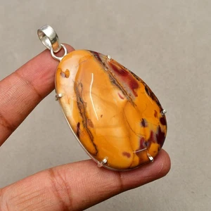 Mookaite jasper  Gemstone 925 Sterling Silver Handmade Jewelry Pendant 2.59" - Picture 1 of 8