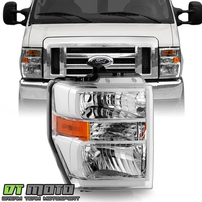 2008-2014 Ford E150 E250 E350 E450 Superduty Headlight Headlamp Passenger Side - Image 1 of 4