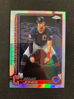 2025 Topps Chrome #32 Nolan Jones Lightboard Logo Variation Refractor No Reserve - Image 1 of 2