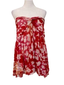 VTG 90s Y2K Diane Von Furstenberg Fairy Strapless 100% Silk Babydoll Top 10 - Picture 1 of 5