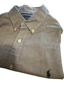 Camisa Ralph Lauren 100 % algodón Tilden manga corta gris con pony negra XL - Imagen 1 de 3