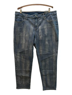 $119 Новый с Ярлыками Chico's Sz 16P так похудения подруга тонкий ноги окрашенные серебряные джинсы - Изображение 1 из 4