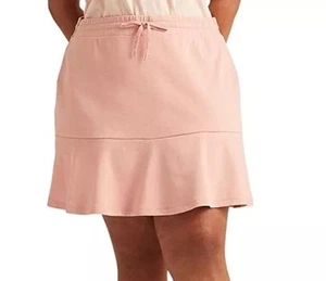 Lauren Ralph Lauren 2X Ruffled Skirt Rose Pink Elastic Waist Cotton Stretch NWT - Picture 1 of 6