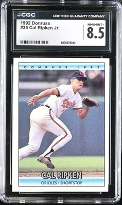Mint Graded 1992 Donruss - Cal Ripken #35 Orioles Baseball Card - CGC Grade 8.5 - Image 1 of 2