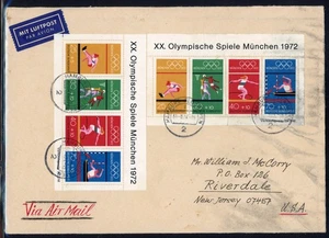 Alemania 1972 Dos hojas olímpicas Scott# B490 en muy buen estado cubierta usada comercialmente escasa - Imagen 1 de 2