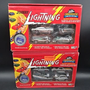 Johnny Lightning Commemorative Limited Edition Chrome Set A&B Diecast Cars NEW - Picture 1 of 10