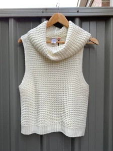 Lyla & Co Size M Womens NWT Sleeveless Cowl Neck Knit Top Beige Cream - Picture 1 of 7
