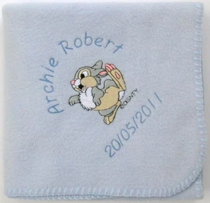 Thumper Baby Blanket, Soft Fleece ~ Personalised, or choice of Bambi! - Picture 1 of 1