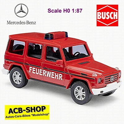 Mercedes Benz Classe-G Pompieri W463 Manutenzione Modello 2008 Rosso 1:87 Busch - Immagine 1 di 2