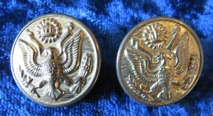 Pair of USA Eagle Metal Military Buttons 22 mm - Picture 1 of 2
