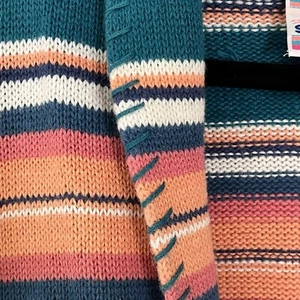Vintage 90s Santa Fe Aztec Southwest Cardigan Knit Opa Sweater Shawl Collar - Bild 1 von 7