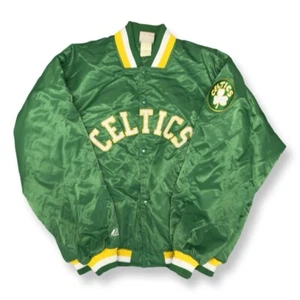 Vintage Y2k Men's Majestic Boston Celtics Satin Hardwood Classics Jacket 3XL - Picture 1 of 8