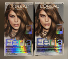 2x L'Oreal Paris Feria 58 Medium Golden Brown Shimmering Hair Color Dye Metallic