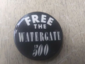 Anti Richard Nixon Campaign Pin Back Button 1974 Free The Watergate 500 1.75" - Picture 1 of 3