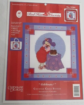 Cross Stitch Celebrate Red Hat Society Pattern New Candamar Designs  - Image 1 of 4