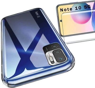 COVER CUSTODIA PER XIAOMI REDMI NOTE 10 5G PELLICOLA VETRO TEMPERATO TRASPARENTE - Immagine 1 di 4