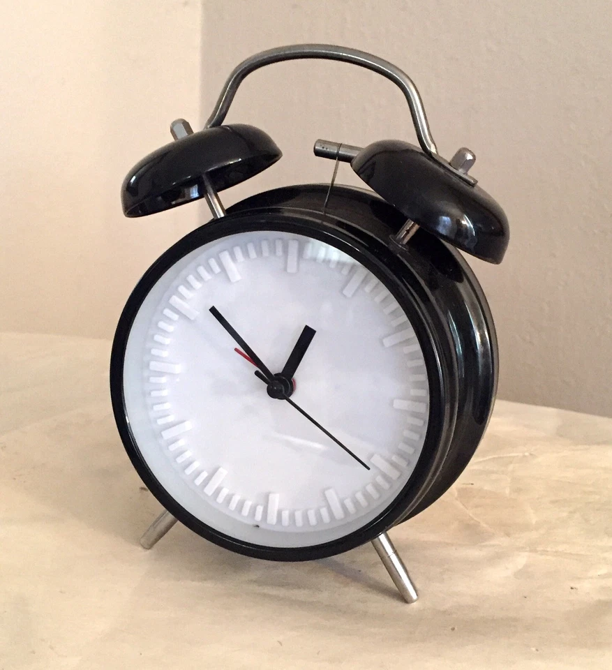Quartz Alarm Black Bell Alarm Clock  With Light Pre-Owned, Tested - Image 1 of 4