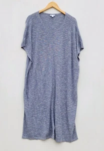 J. Jill Purejill Women Light Blue Relaxed Short Sleeve Cotton Midi Dress XL TALL - Picture 1 of 8