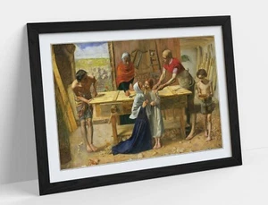 JOHN EVERETT MILLAIS CHRIST HOUSE PARENTS-ART FRAMED POSTER PICTURE PRINT- BROWN - Picture 1 of 11