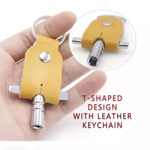 Christmas Stocking Stuffer Genuine Leather Keychain Drum Key Holder - Picture 1 of 5