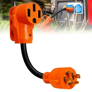 50A to 30A RV Power Adapter Cord Plug; NEMA 14-50R, L14-30P For Generator Camper - Picture 1 of 8