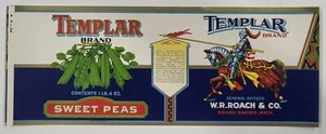 LABEL Can Templar Sweet Peas Roach Grand Rapids Michigan - Picture 1 of 2