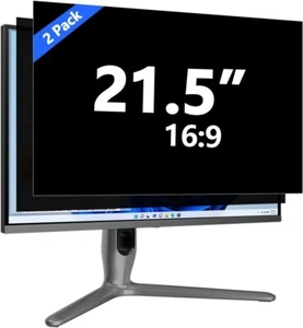 Pack de 2 filtres écran de confidentialité 21,5" anti-éblouissement lumière bleue pour écran 16:9 bouclier - Photo 1/8
