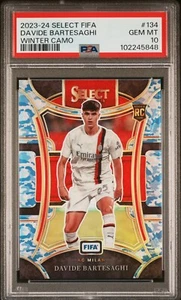 2023-24 SELECT FIFA DAVIDE BARTESAGHI RC PSA 10 (POP 1) WINTER CAMO /99 AC MILAN - Picture 1 of 2