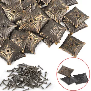 100PCS Square Bronze Antique Upholstery Nails Tack Studs Furniture Decorative US - Picture 1 of 11
